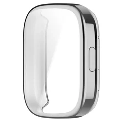 Durable TPU Silicone Case & Screen Protector for Redmi Watch 3 (Silver)