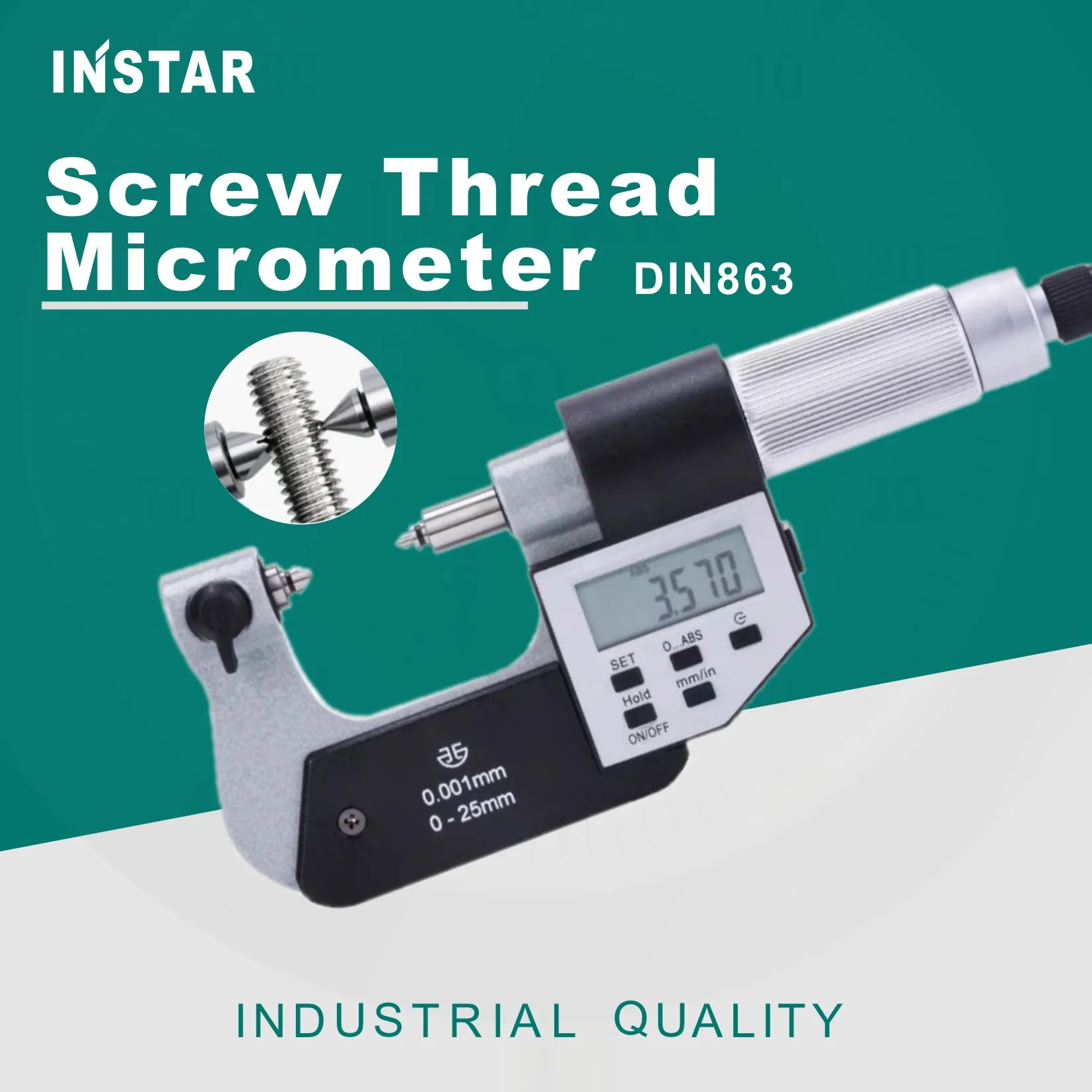 

Digital Screw Thread Micrometer 0-25mm 25-50mm Industrial Quality With Anvils 50-75mm 75-100mm Electronic Outside Gage 0.001mm