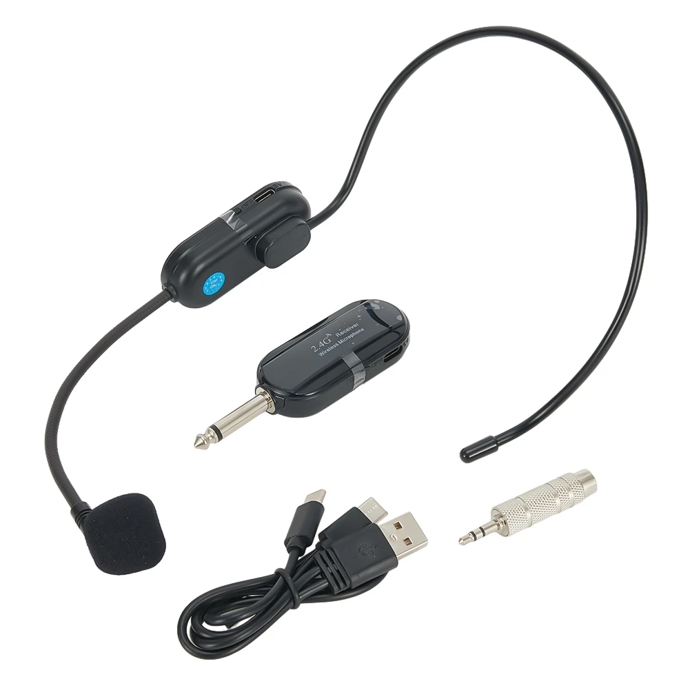 야외 연설 헤드셋 마이크 송신기, 교육용 USB 케이블 어댑터 포함, 100HZ..