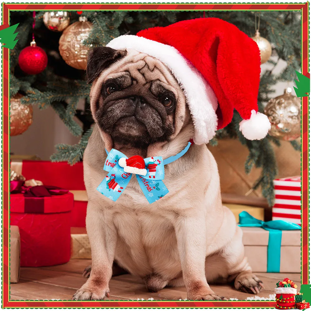 20PCS Pet Dog Handmake Bowtie Christmas Style Bow Tie for