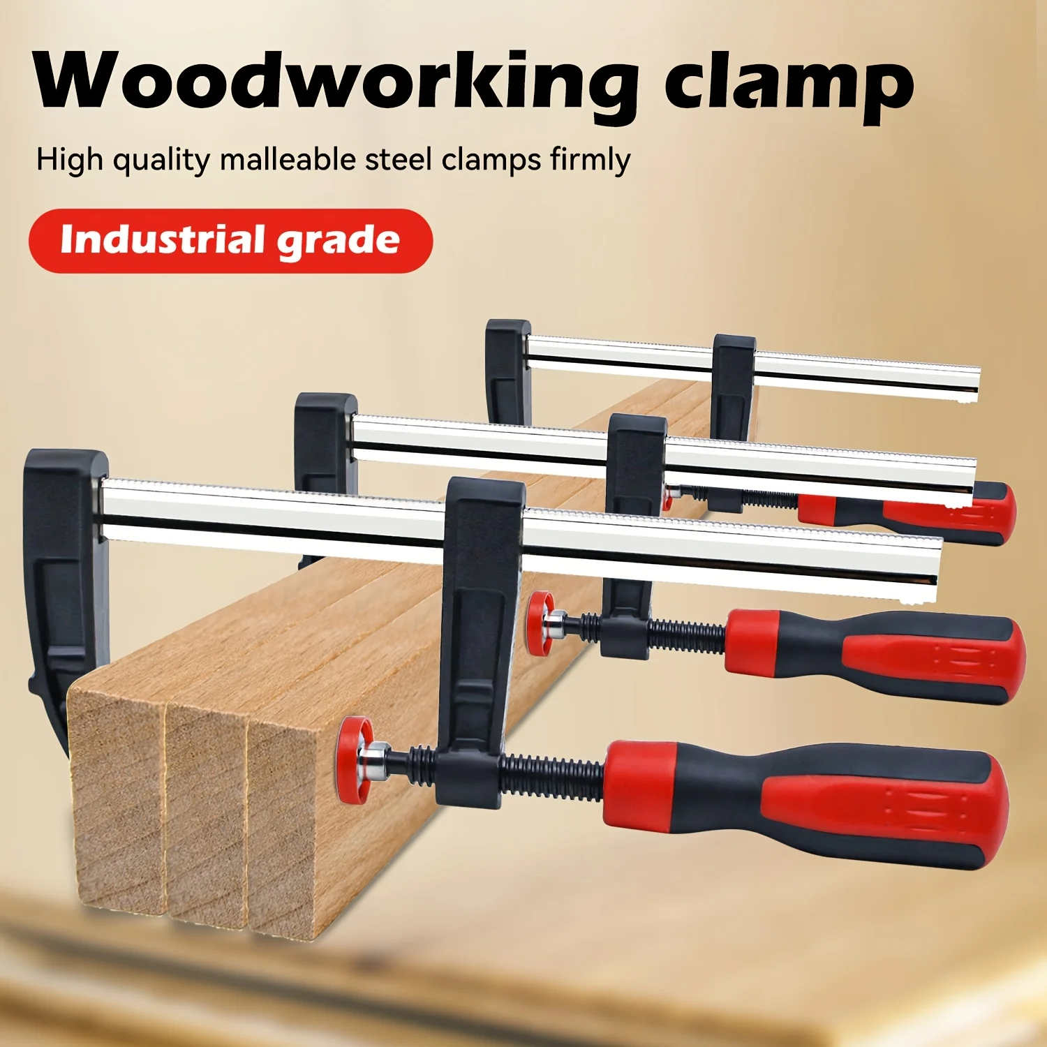 6인치 경량 단조 강철 바 클램프, 스로트 깊이 2.5인치, 용접 및 목공용 조절 가능한 강철 F 클램프