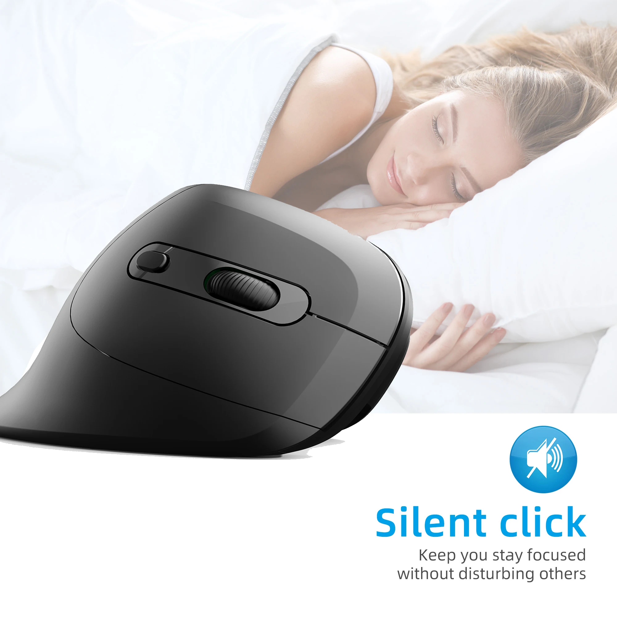 Mouse Verticale Cablato Ergonomico - 6400 DPI, Silenzioso, 6 Pulsanti - Foto 8