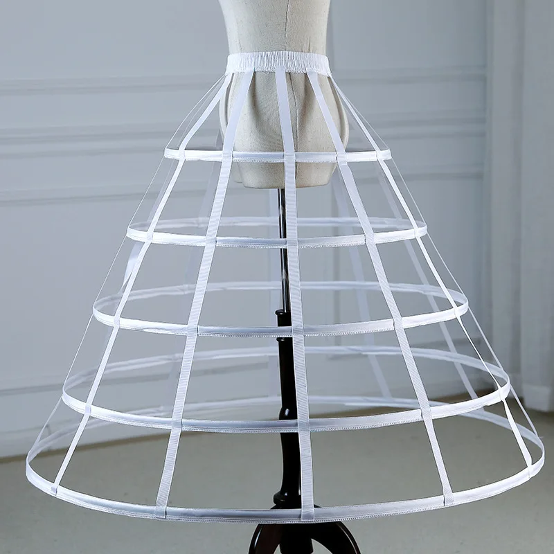 Black Lolita Crinoline Hollow Bird Cage Adjustment Fishbone Five Steel Circle White Lolita Princess Wedding Dress Tutu Skirt