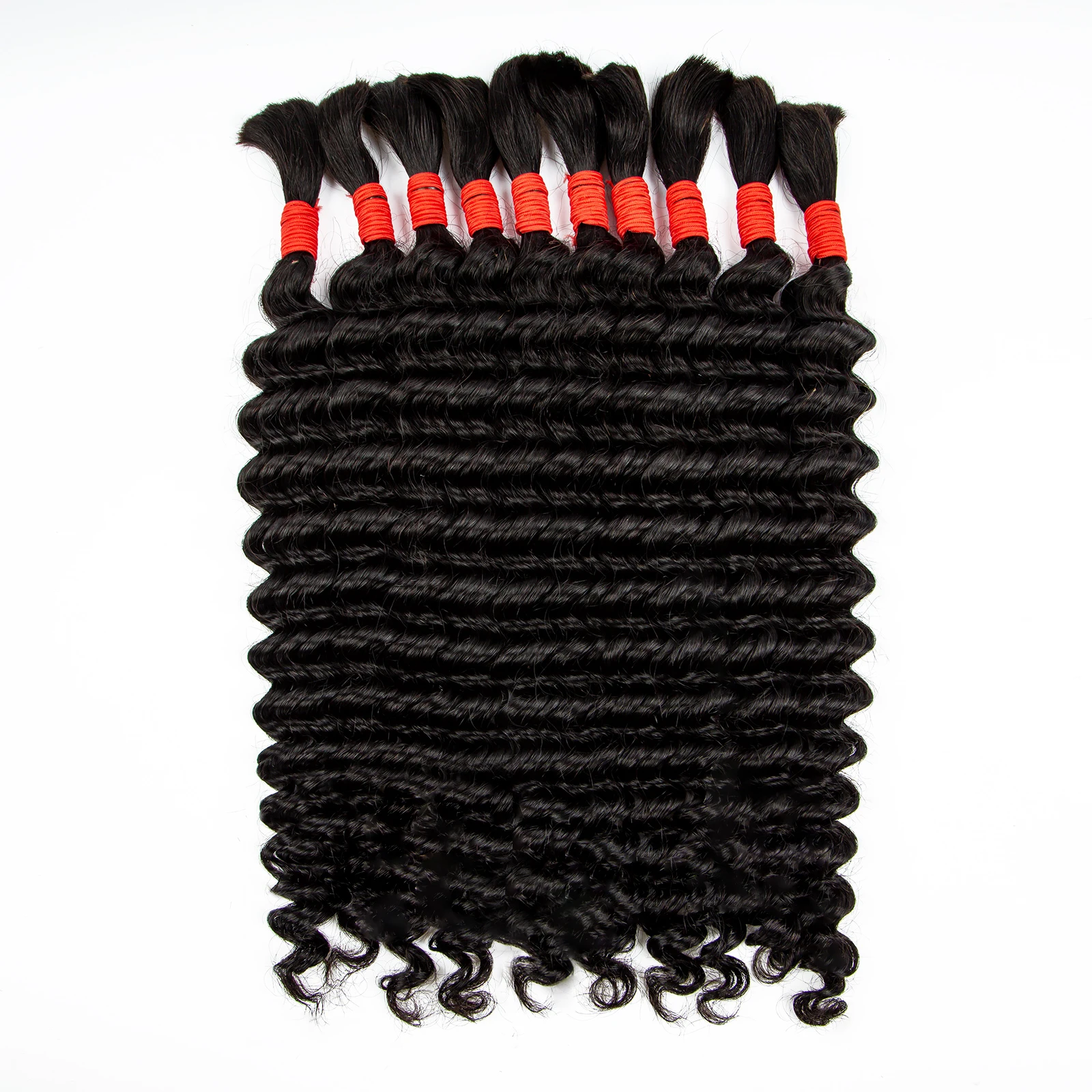 Amoon Colored Curly B​oho Braids Human Hair 27# Deep Water Wave 350# Bulk Hair No Weft Extension for Braiding