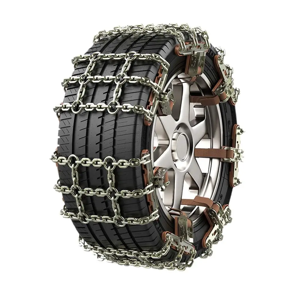 Anti-Skid Car Wheel Tire Chains Heavy Duty Metal Steel For Emergency Snow ICE Mud Sand Fit Tire Width 205-255mm