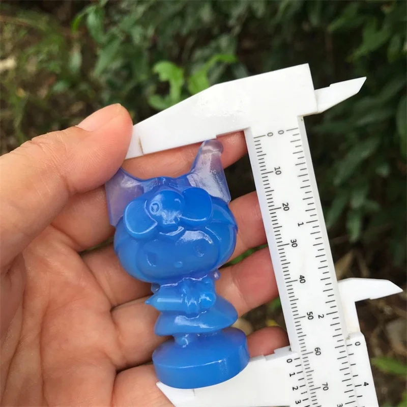 

Natural Crystal Blue Opalite Cartoon Carving Polished Quartz Healing Stones Gemstones For Home DIY Decoration 1pcs