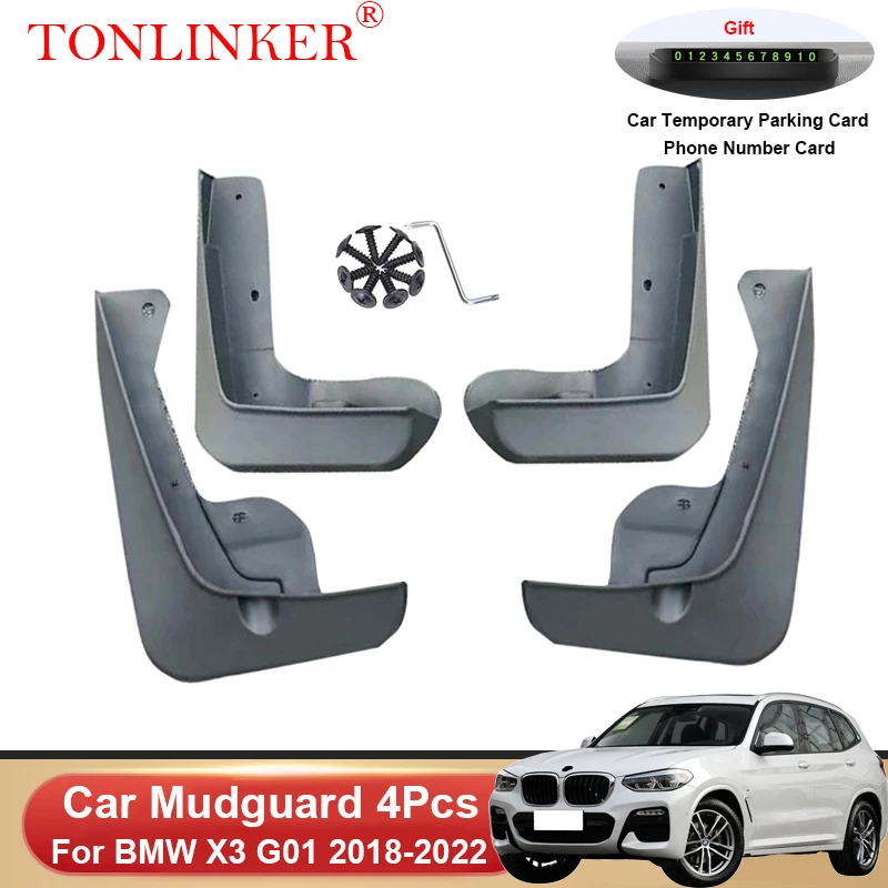 

TONLINKER Car Mudguard For BMW X3 G01 M Sport 2018 2019 2020 2021 Mudguards Splash Guards Front Rear Fender Mudflaps Accessories