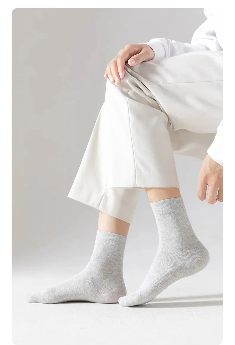 Mens Cotton Crew Socks - 10 Pairs Casual Business Breathable Size 38-45