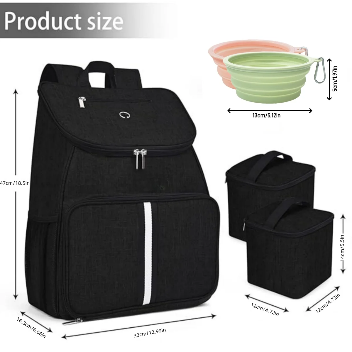 5-Pack Travel Bag Dog Cat Supplies Backpack Water-resistent Diaper Pad Food Storage Travel Backpacks Outdoor Portable Bags Set
