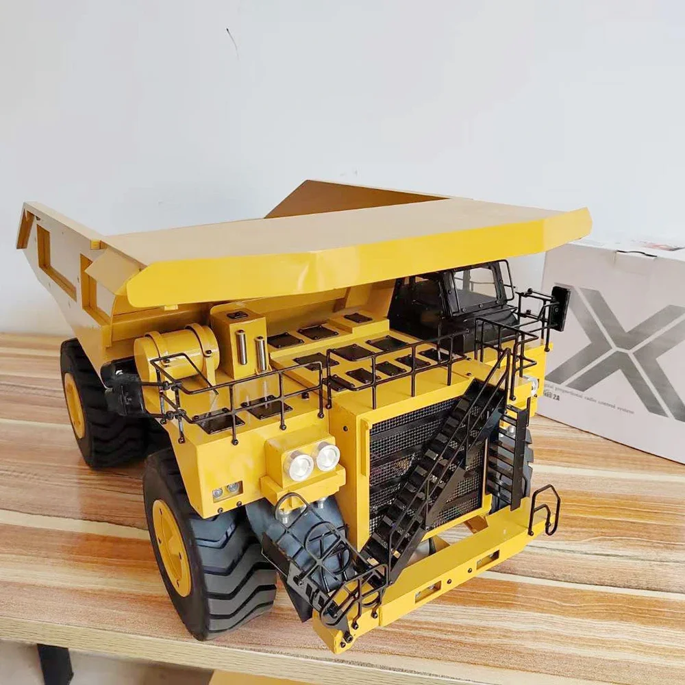 RC Trucks 1/20 793D Hydraulic RC Mining Truck Metal Model Hydraulic Dump Truck with Light System Remote Control Car Model Toy 6