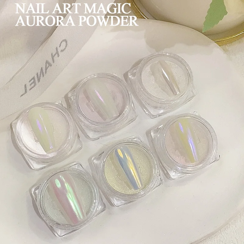 Tszs 1 Set Aurora Mermaid Nail Powder Olografico Chameleon Chrome Nail Glitter Chameleon Powder Forniture Per Unghie Fai Da Te