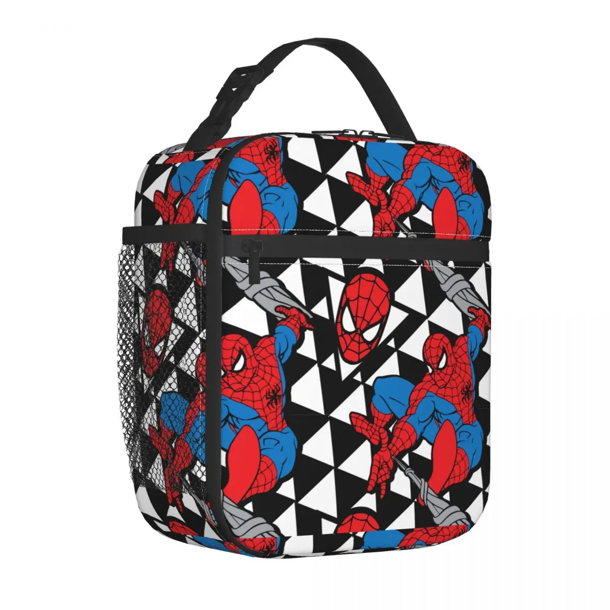 

Изолированные ланч-пакеты с геометрическим рисунком Человека-паука, вместительный контейнер для еды, Термосумка, тоут, школьный уличный Ланч-бокс