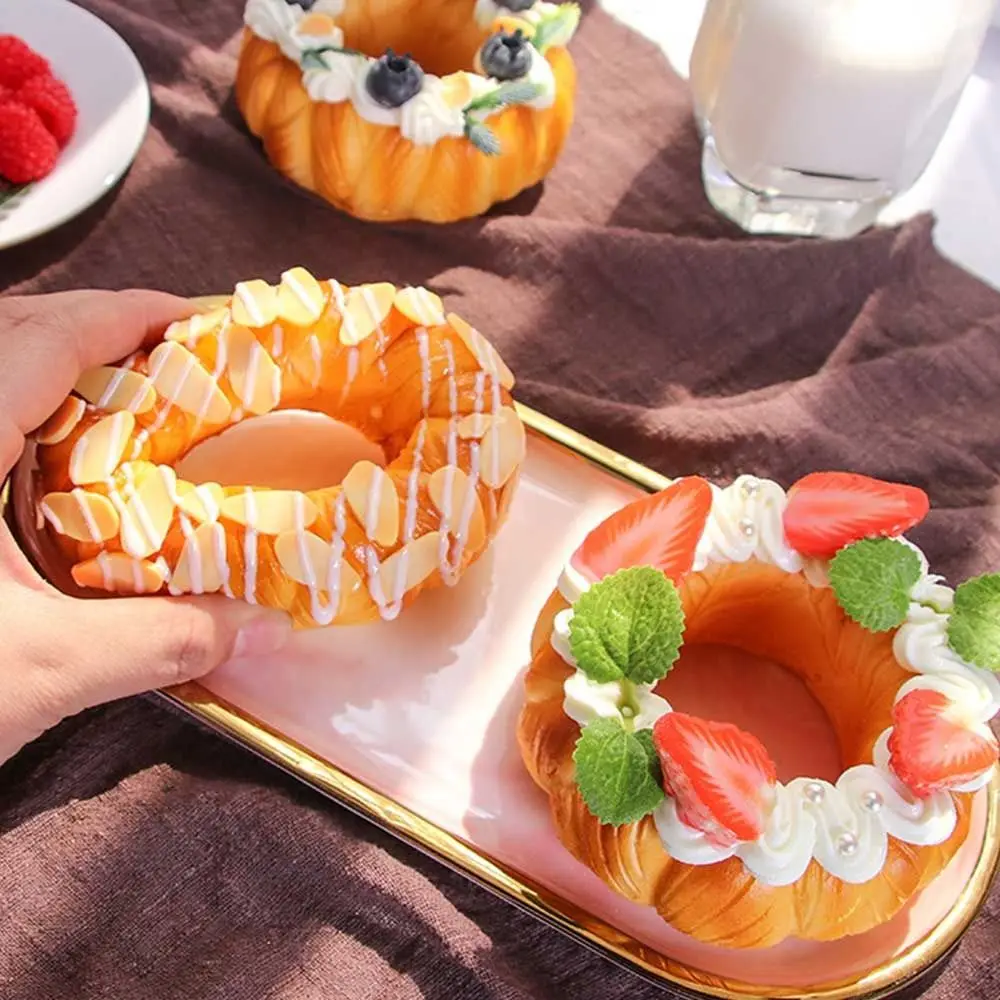 Artificial Doughnut Faux Fruit Cake Donut Food Model Simulation Bread Baking Shopwindow Home Decoration Photography Props Gift