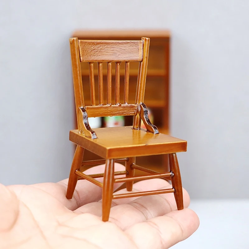 

Miniature Chair 1:12 Dollhouse Mini Retro Chair Sofa Stool Chair Model Simulation Furniture Doll House Decor Accessories