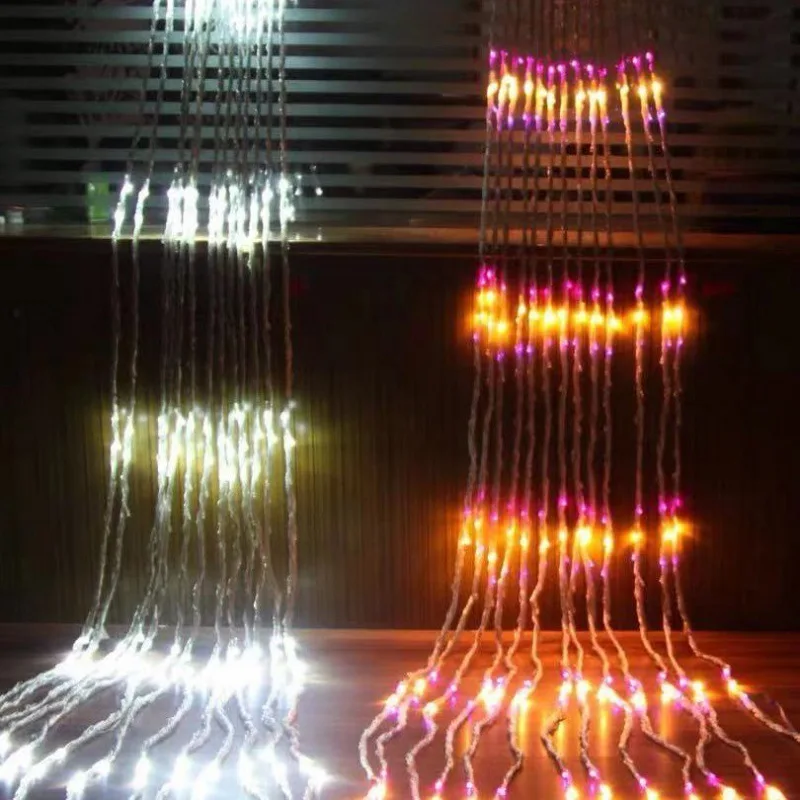 

Christmas Fairy Light Waterfall 3X3M 6X3M LED Meteor Shower Rain Light Water Flow Window Wedding Curtain String Light Garland