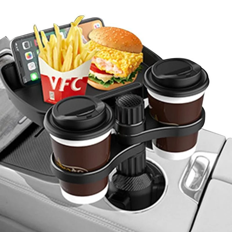 360 Degree Car Cup Holder Food Tray Drink Holder For Tray With Swivel