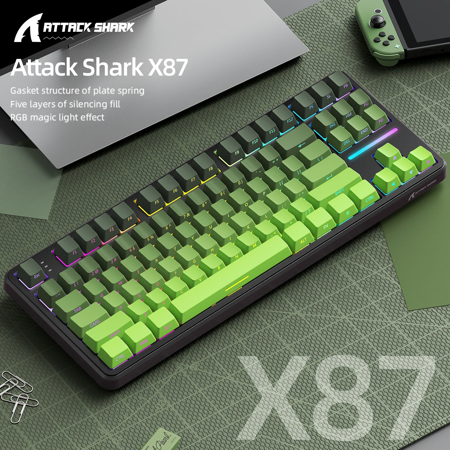 ATTACK SHARK×MAMBASNAKE X87 ゲーミングキーボード Amazon | ATTACK SHARK×MAMBASNAKE X87 ゲーミングキーボード