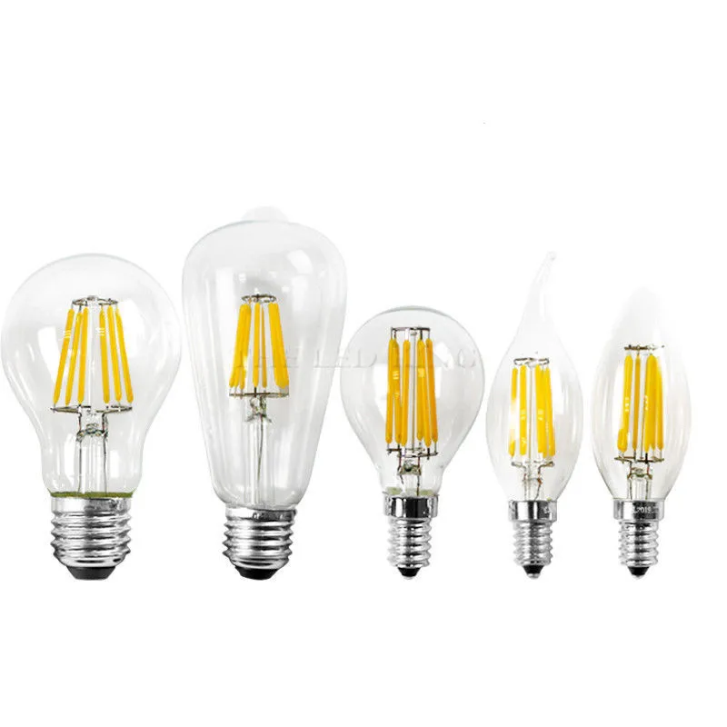 

LED Candle bulb C35 G45 ST64 vintage lamp E14 LED E27 A60 220v LED Globe 12W 4W 6W 8W Filament Edison LED Light Bulbs