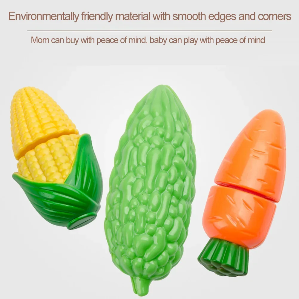 24pcs/Set DIY Fruit Cutting Music Toy egetable Fruit and Vegetable Food Children's Toy Kitchen Food Set for Kids Boys Girls