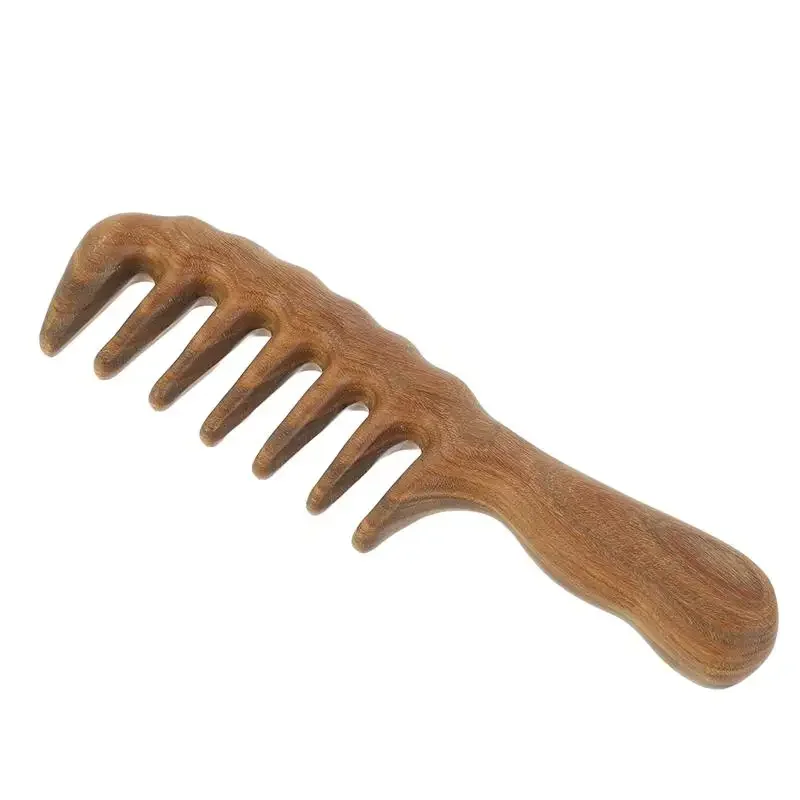 1Pc Meridian Massage Wood Hair Comb Hair Scalp Comb Massage Wide Teeth 19.5X5cm