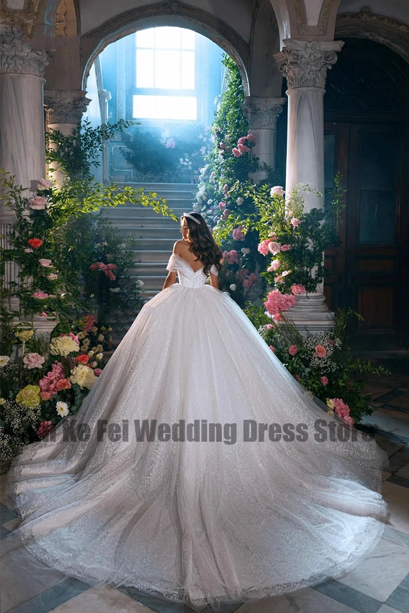 Robes de mariée princesse A-ligne pour femmes, dentelle, hors du