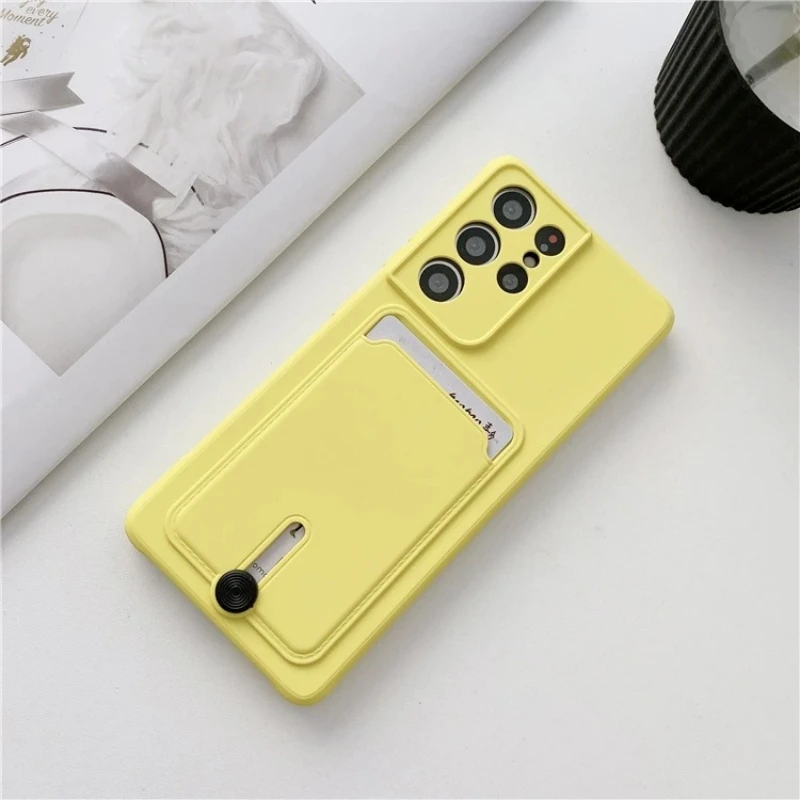 Silicone Soft TPU Mobile Phone Case with Card Slot and Credit Card Holder