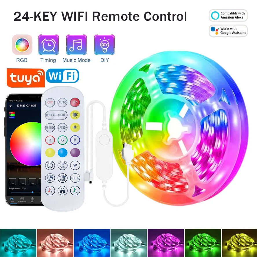 ตัวเลือกสินค้า ไฟ LED เส้น RGB ปรับสีได้ ควบคุมผ่านแอปพลิเคชัน