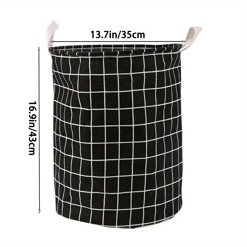 Household large fabric dirty clothes basket, toy storage bucket, cotton and linen dirty clothes basket, foldable and waterproof