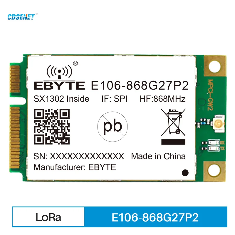 CDSENET Industrial grade LoRaWAN gateway E106 LoRaWAN Gateway Module Support SPI PCI-e SX1302 Chips E106-868G27P2