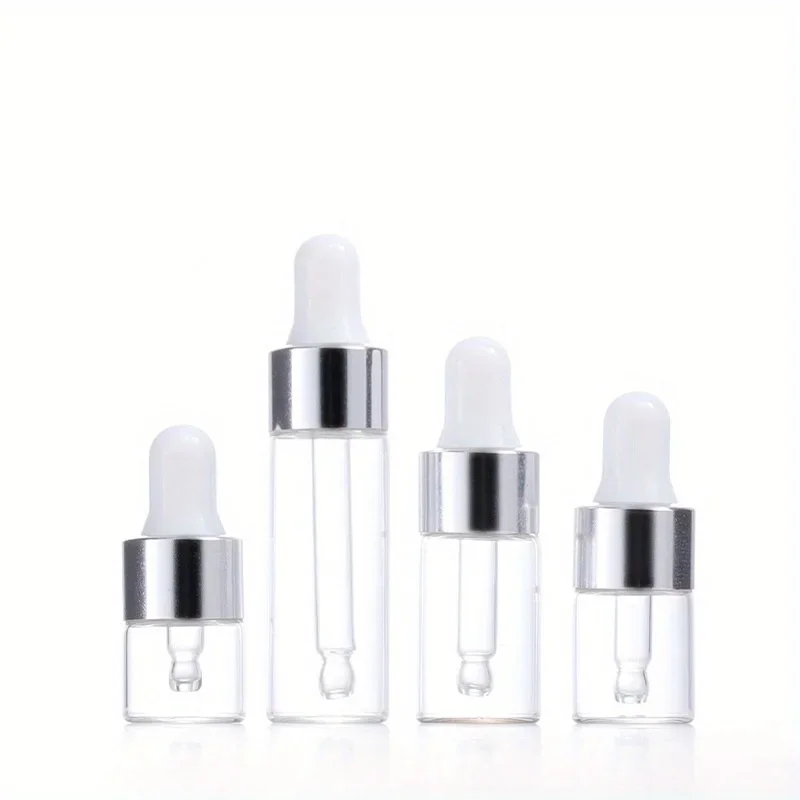 100 Flaconcini Vuoti In Vetro Da 1 Ml (1/4 Dram) Con Tappo Bianco + Contagocce Da 3 Ml In Omaggio, Per Oli Essenziali, Profumi E Aromaterapia - 6
