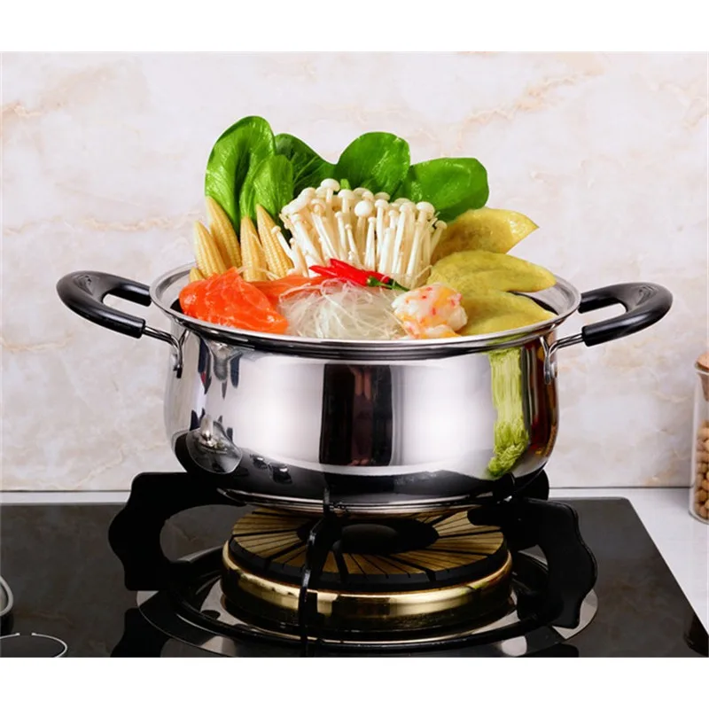 Stainless Steel pot Double Bottom Soup Pot Nonmagnetic Cooking Multi purpose Cookware Non stick Pan induction cooker used pot images - 6