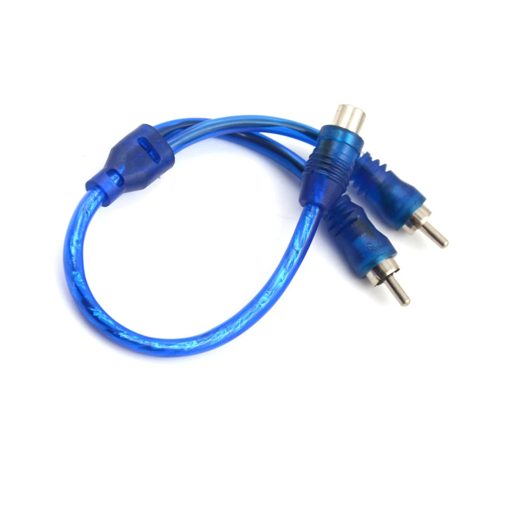 1 RCA Female To 2 Male Splitter Stereo Audio Y Adapter Cable Wire Connector