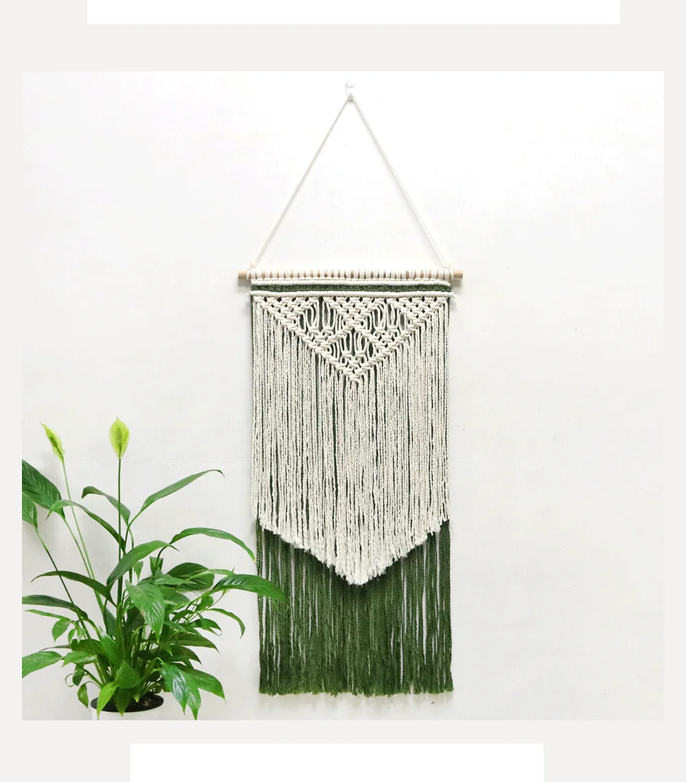 Nordic style new woven tapestry tassel handmade wall decoration bedside sofa background wall decoration Bohemian wall_voghion.com
