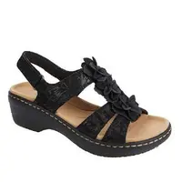 Sandales d'été femmes 2022 nouvelle fleur plate-forme compensée chaussures orthopédiques rétro Rome décontracté confortable Peep orteil Sandalias De Mujer 6