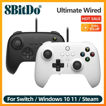 8bitdo ultimate 게임패드 게임컨트롤러 윈도우 10,11, 스팀 데크용 유선 USB 호환