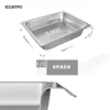 Commercial Stainless Steel Electric Griddle Adjustable Temperature 90℉-575℉ 240V 3500W & 6-Pack 2.5" Half Size Catering Pans 6