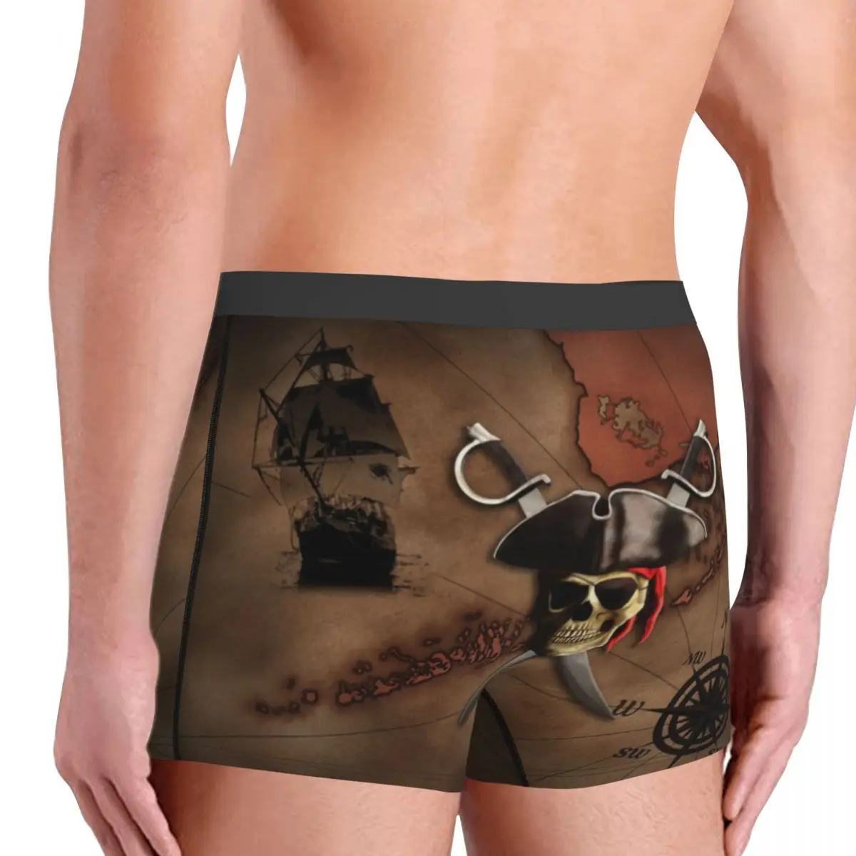Male Cool Jolly Roger Pirate Map Underwear Boxer Briefs Men Breathbale  Shorts Underpants - AliExpress