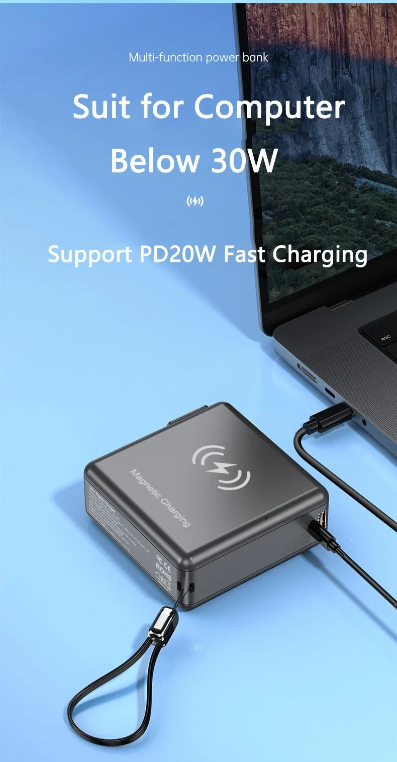 Magnetische Wireless Powerbank Usb C Schnellladegerät Für Iphone_voghion.com