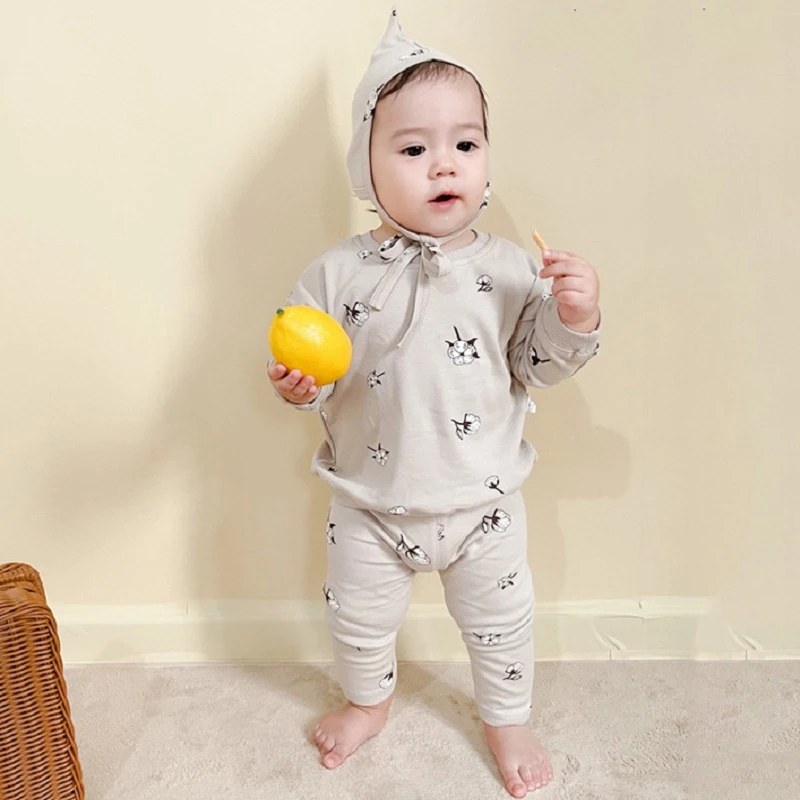 Baby Clothing Set comfotable Children's Cotton Suit Baby Printed Long Johns Baby Boys Baby Girls 2pcs Clothing Set Toddler Home Wear Set baby dress set for girl