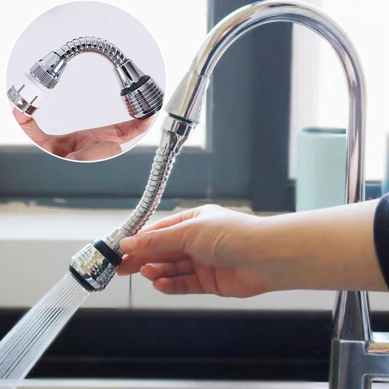 360° Rotation Faucet Extender Kitchen Stainless Steel Adjustable Water Tap Extension Filter Anti Splash Water Saving Sprayer 1