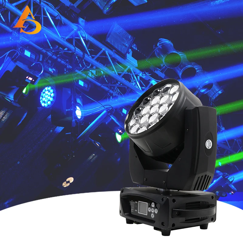 

19x15W RGBW 4in1 LED Zoom Moving Head Light Stage DMX512 Control Disco Equipment Party Bar Concert Dance Floor Lighting