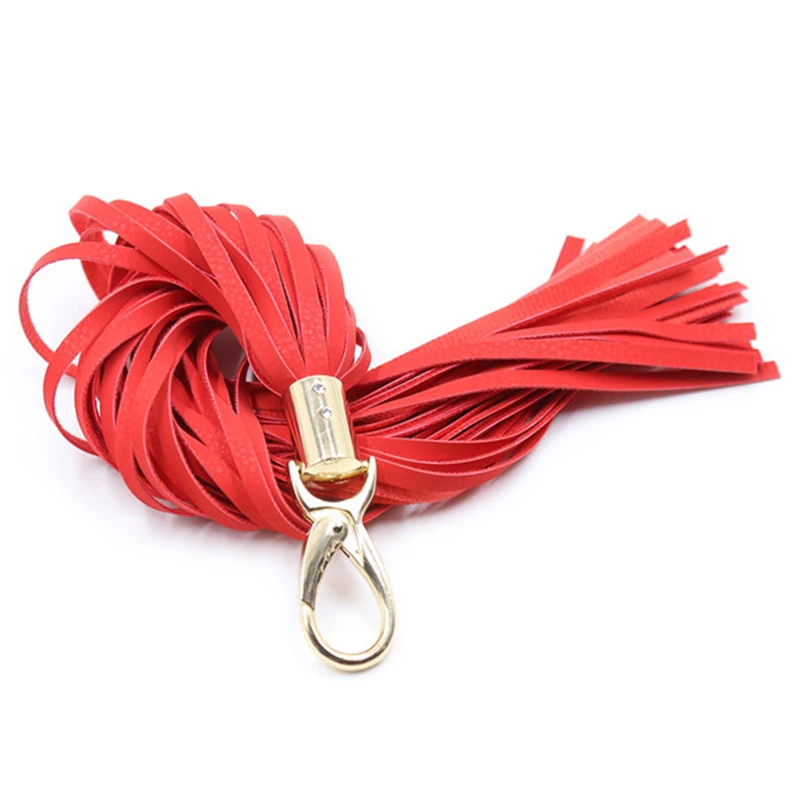29CM PU Leather Tassel Stainless Steel Buckle Horse Whip for Horse Training