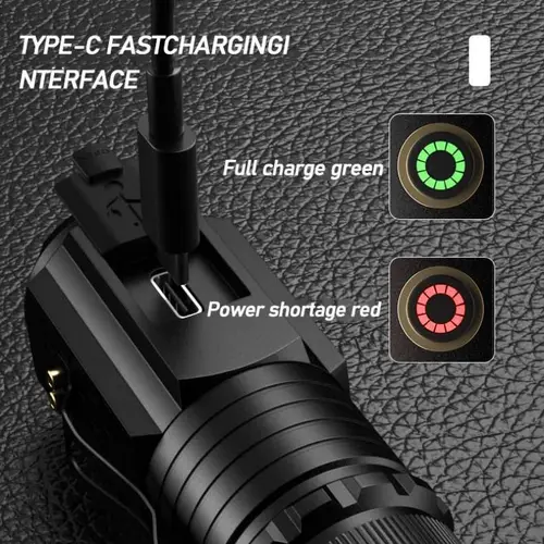 미니 LED 손전등, 휴대용 USB 충전식 내장 배터리, 펜 클립 및 테일 마그넷 포함, 3LED 초강력 플래시 라이트 5