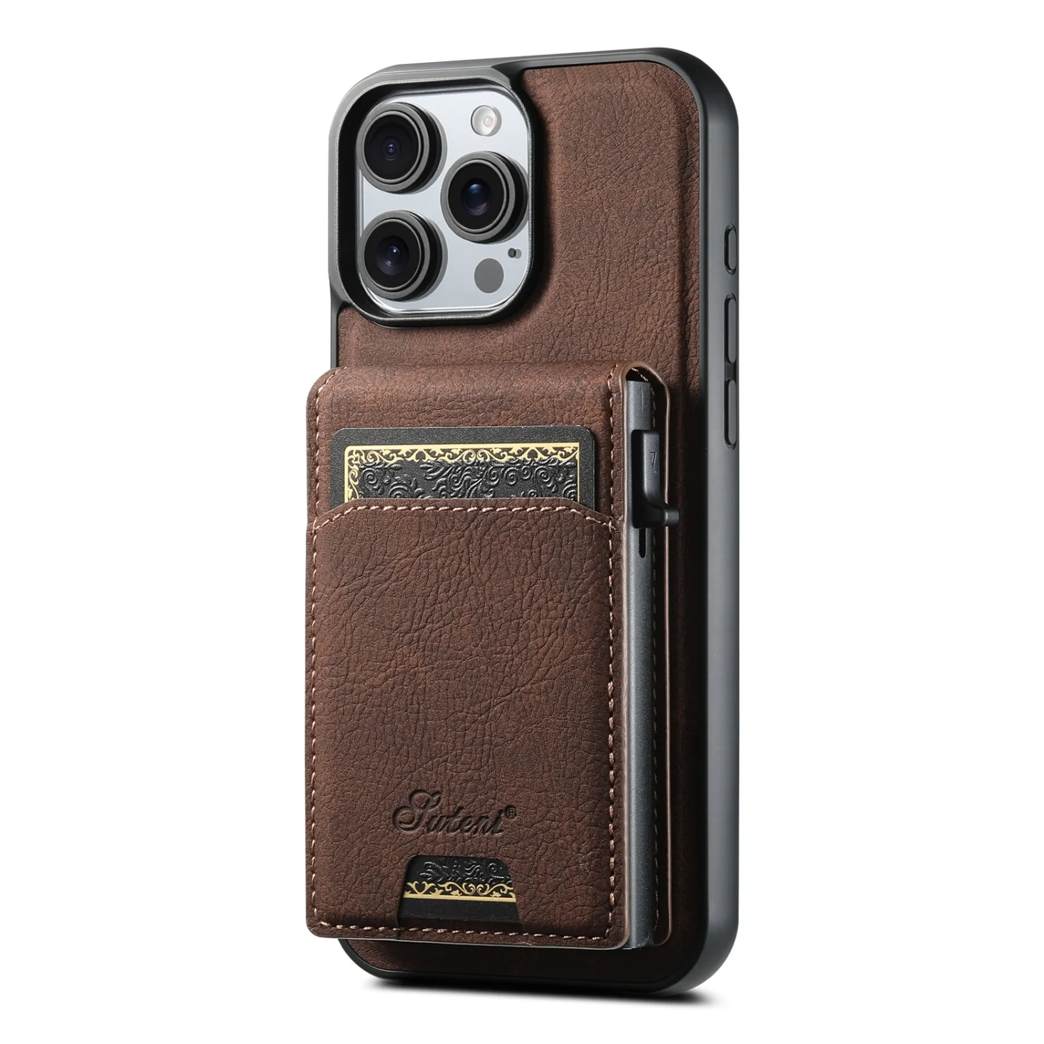 All-Inclusive Magnetic Card Holder TPU Leather Phone Case