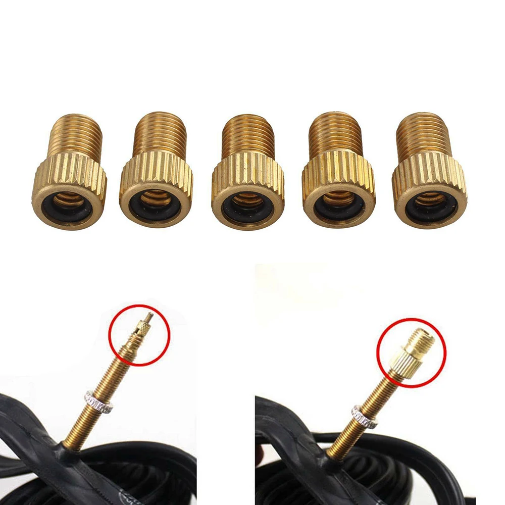 5/10PCS Bicycle Valve Adapter DV SV Dunlop French Valve To AV Car Pump Valve Bike Accessories Repair Replacement Parts Adapters