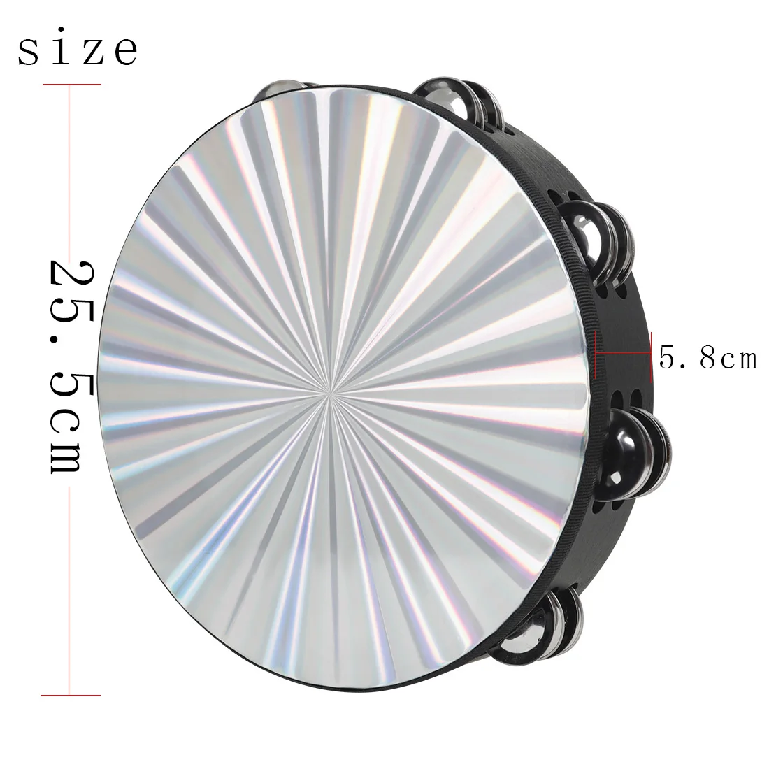 10 Inch Laser Tambourine Orff Musical Instruments Percussion Instrument for KTV Party Jingle Bell Hand Rattle Drum hand tambourine