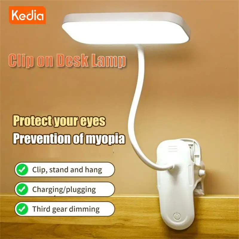 

Kedia Flexible Table Lamps With Clip Foldable USB LED Desk Lamp Dimming Bedroom Lights Eye Protection Study Reading Night Light