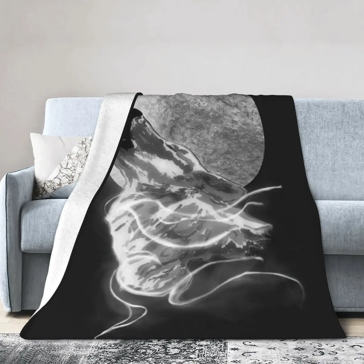 

Wolf Moon Bed Blanket Flannel Blanket Flannel Blanket Air conditioning blanket