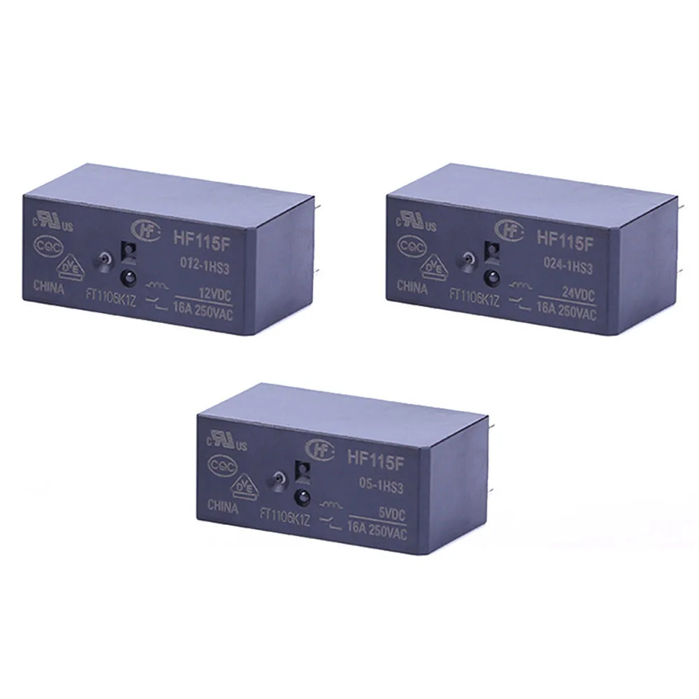 

5V 12V 24V Relay HF JQX-115F-005-1HS3 HF JQX-115F-012-1HS3 HF JQX-115F-024 1HS3 6PIN Relay16A 250VAC Contact Load Relay