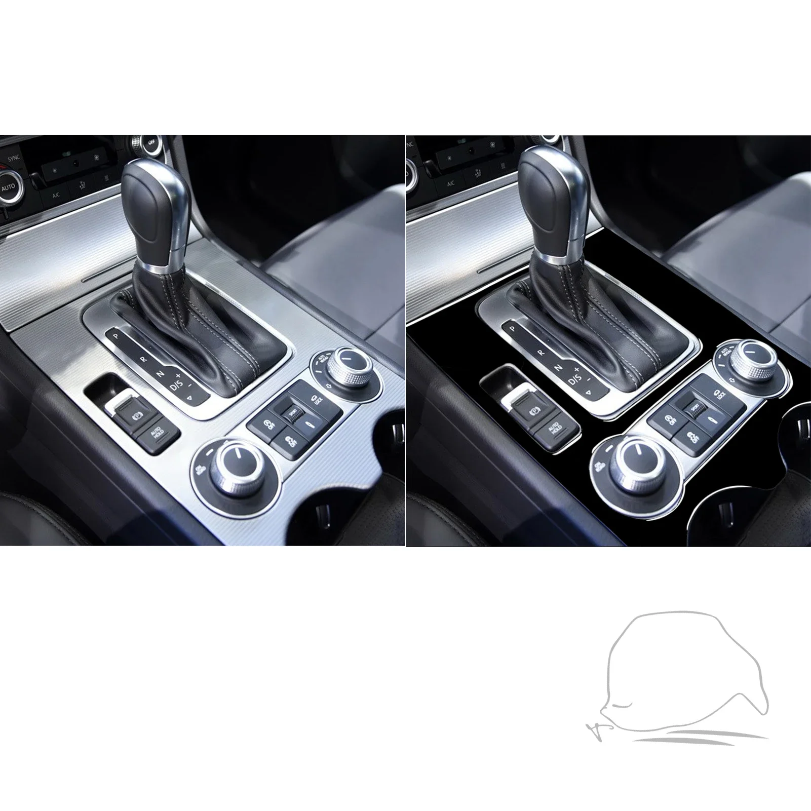 피아노 블랙 플라스틱 인테리어 중앙 제어 기어 패널 트림 스티커, 폭스바겐 투아렉 2011-2018 자동차 인테리어 액세서리